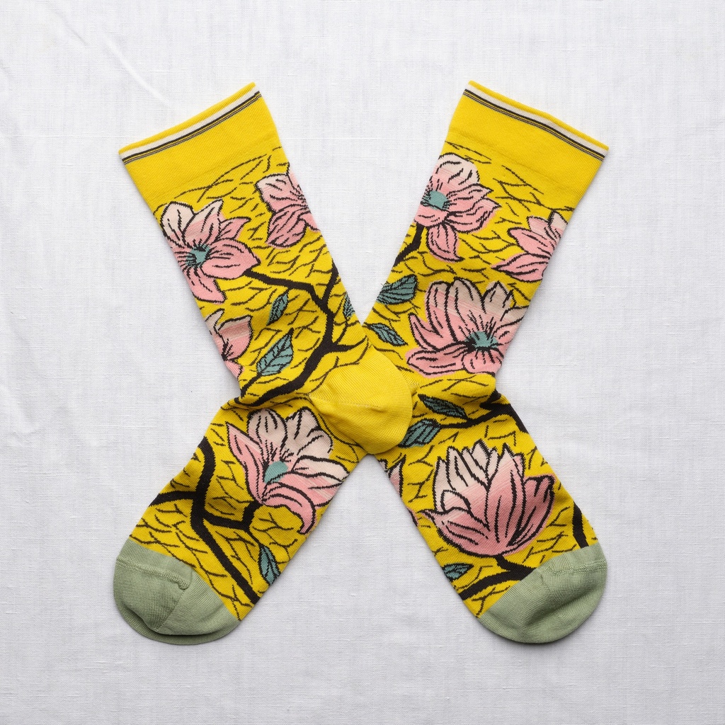 [CT201 36/38] Chaussette Fleurs Sulfure