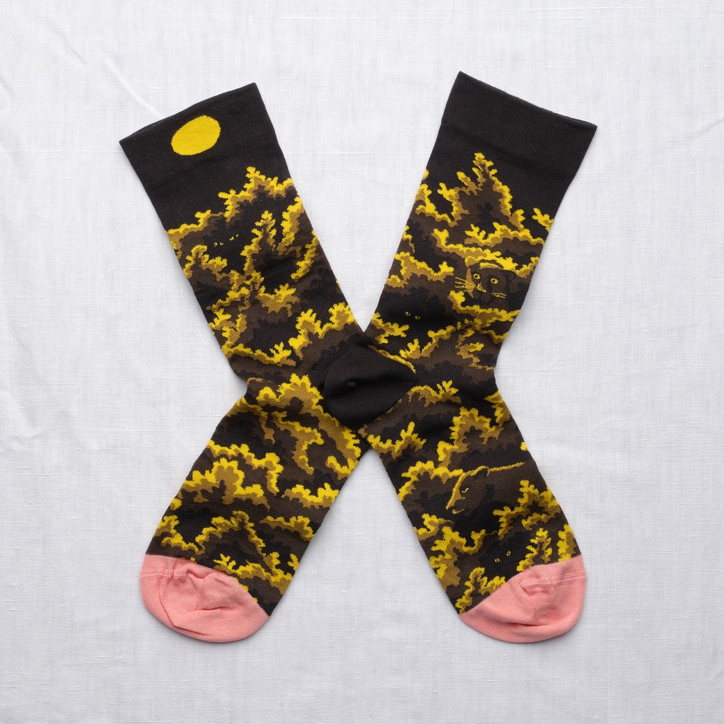 [CT401 42/44] Chaussette Feuillage Faux Noir