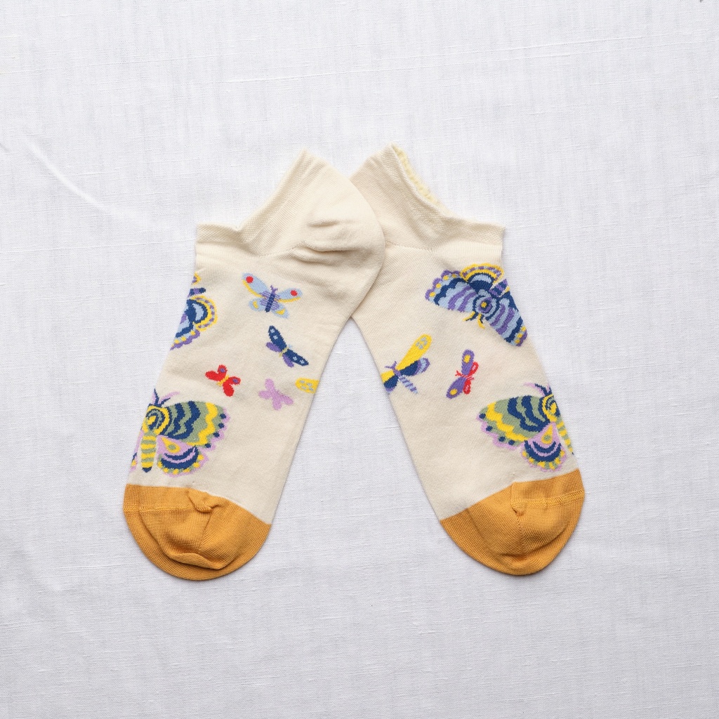 [TG111 36/38] Socquette Papillons Naturel