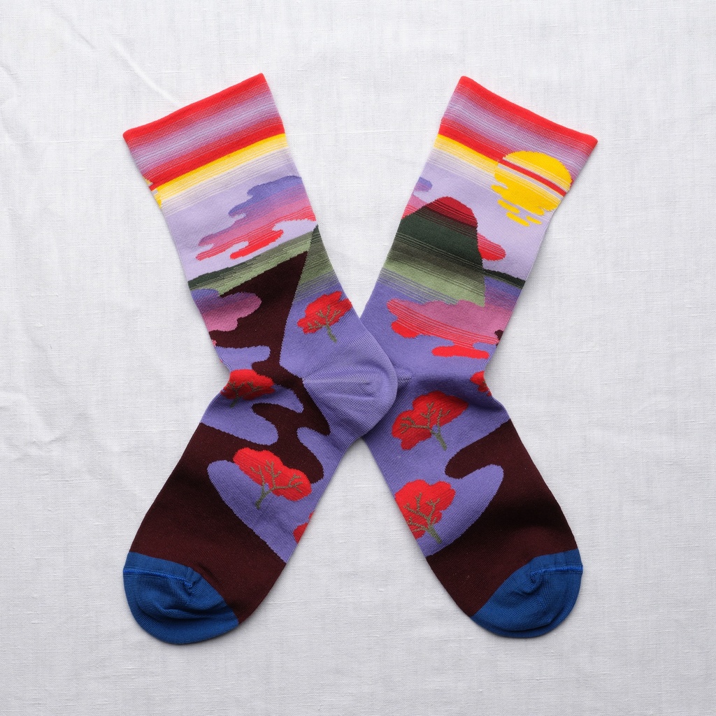 [TG401 39/41] Chaussette Paysage Mauve