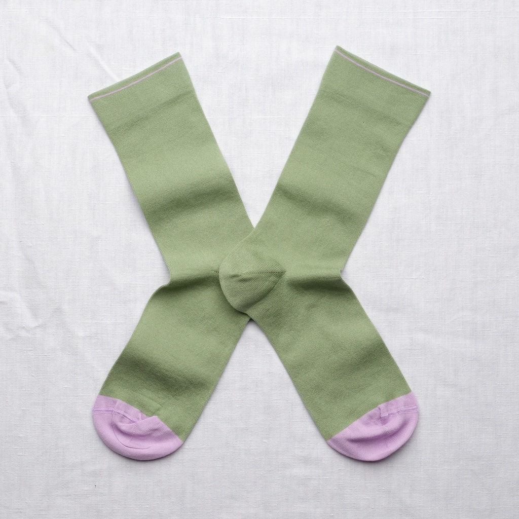 [UN240 39/41] Chaussette Uni Vert Vieilli