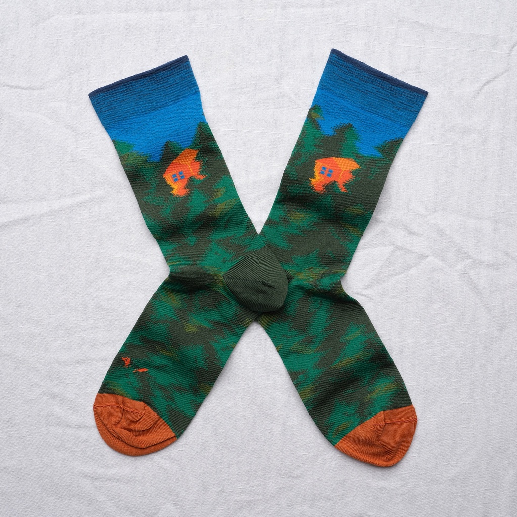 [BR201 39/41] Chaussette Maison Forêt