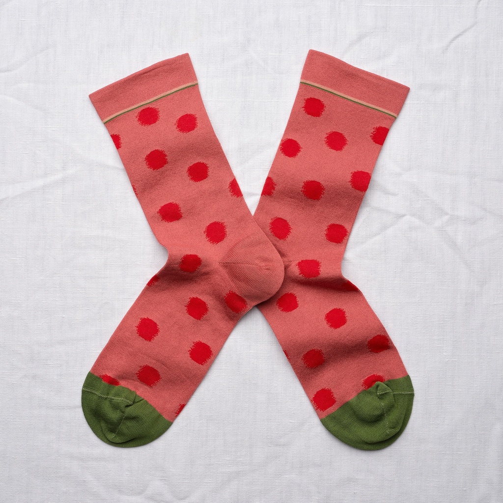 [CU601 42/44] Chaussette Pois Rouge Fané