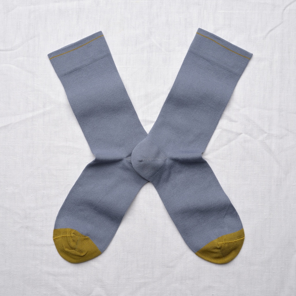 [UN250 39/41] Chaussette Uni Bleu-Gris