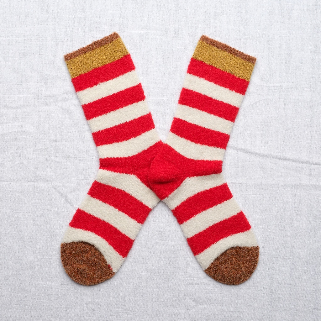 [BCL203] Chaussette Mousse Rayures Rouge