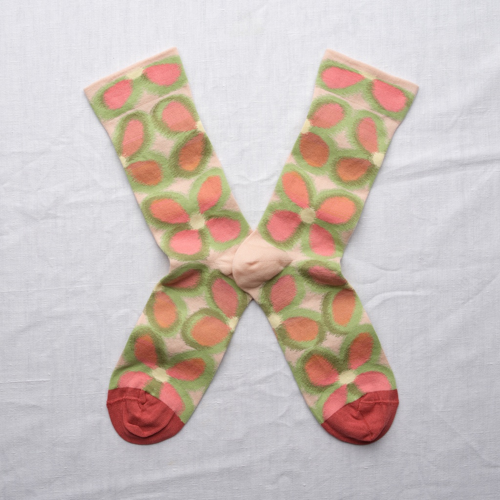 [PT301 36/38] Chaussette Fleurs Rose Bouton