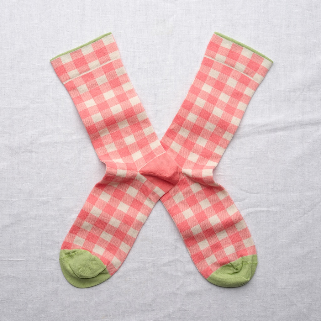 [PT701 36/38] Chaussette Vichy Naturel