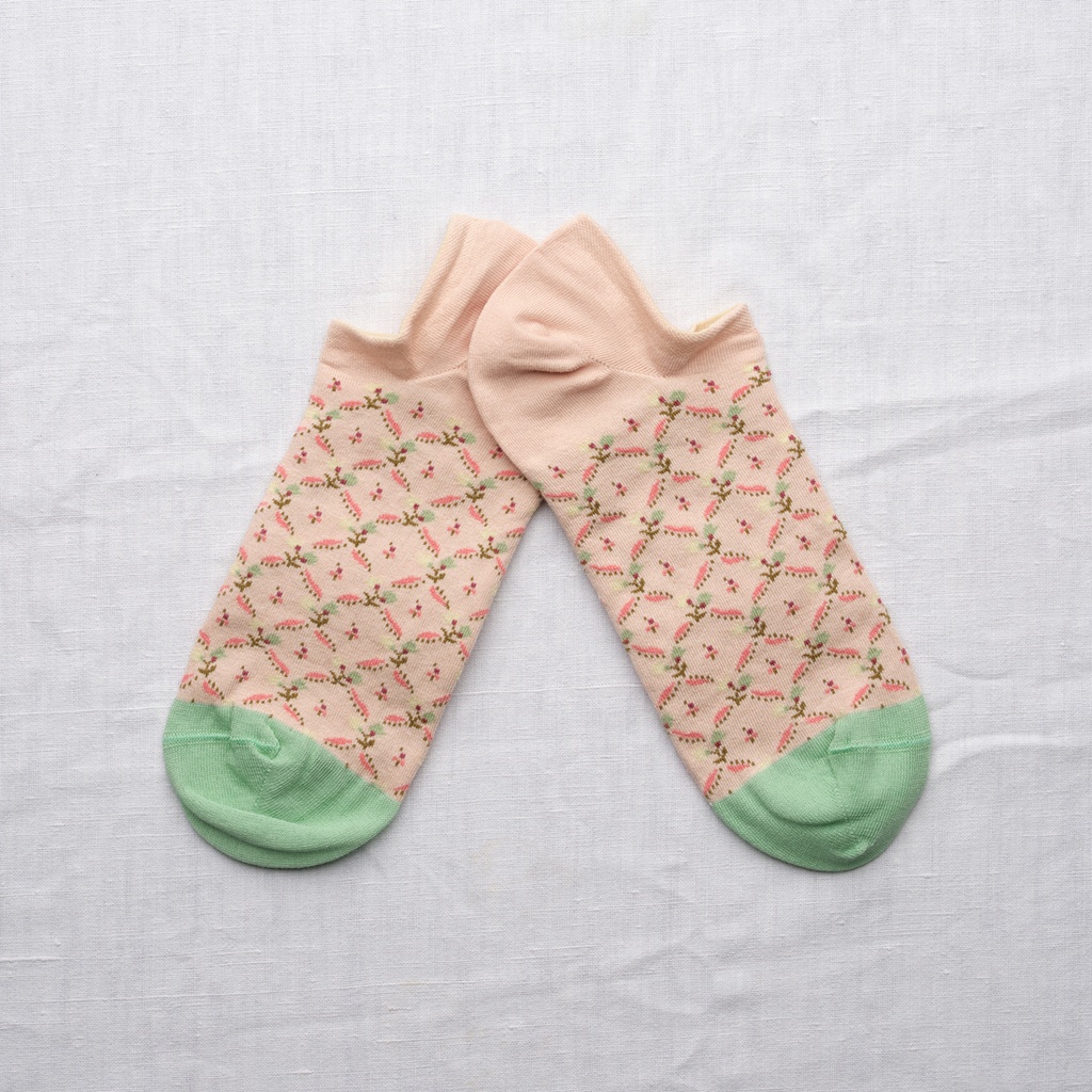 [PT111 39/41] Socquette Treillis Rose Bouton