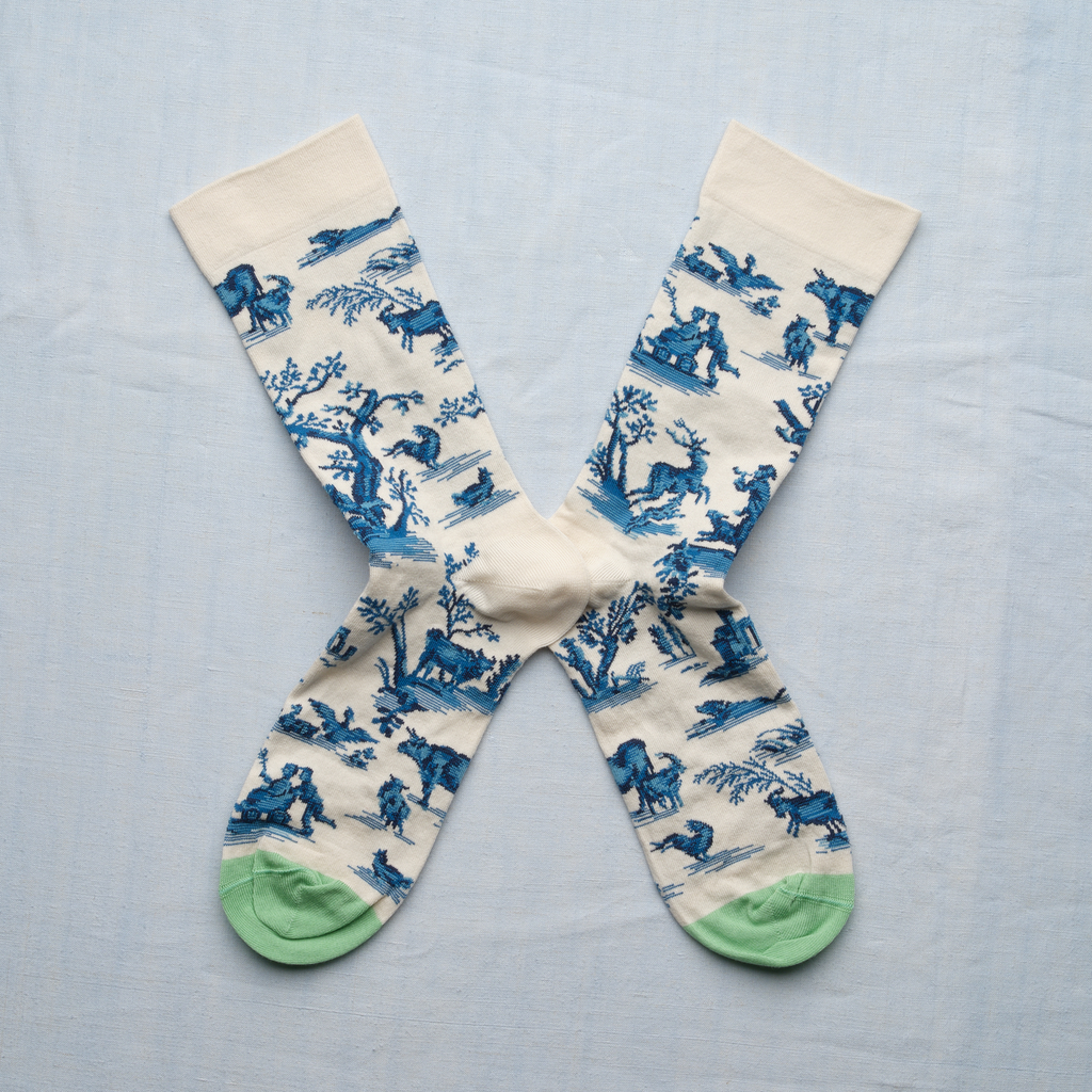 [TJ401 36/38] Chaussette Plaisirs de la Campagne Naturel