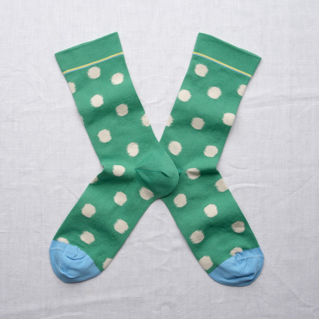 [FS201 39/41] Chaussette Pois Vert Ming