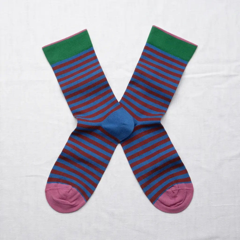 [CO601 36/38] Chaussettes Rayures Cobalt
