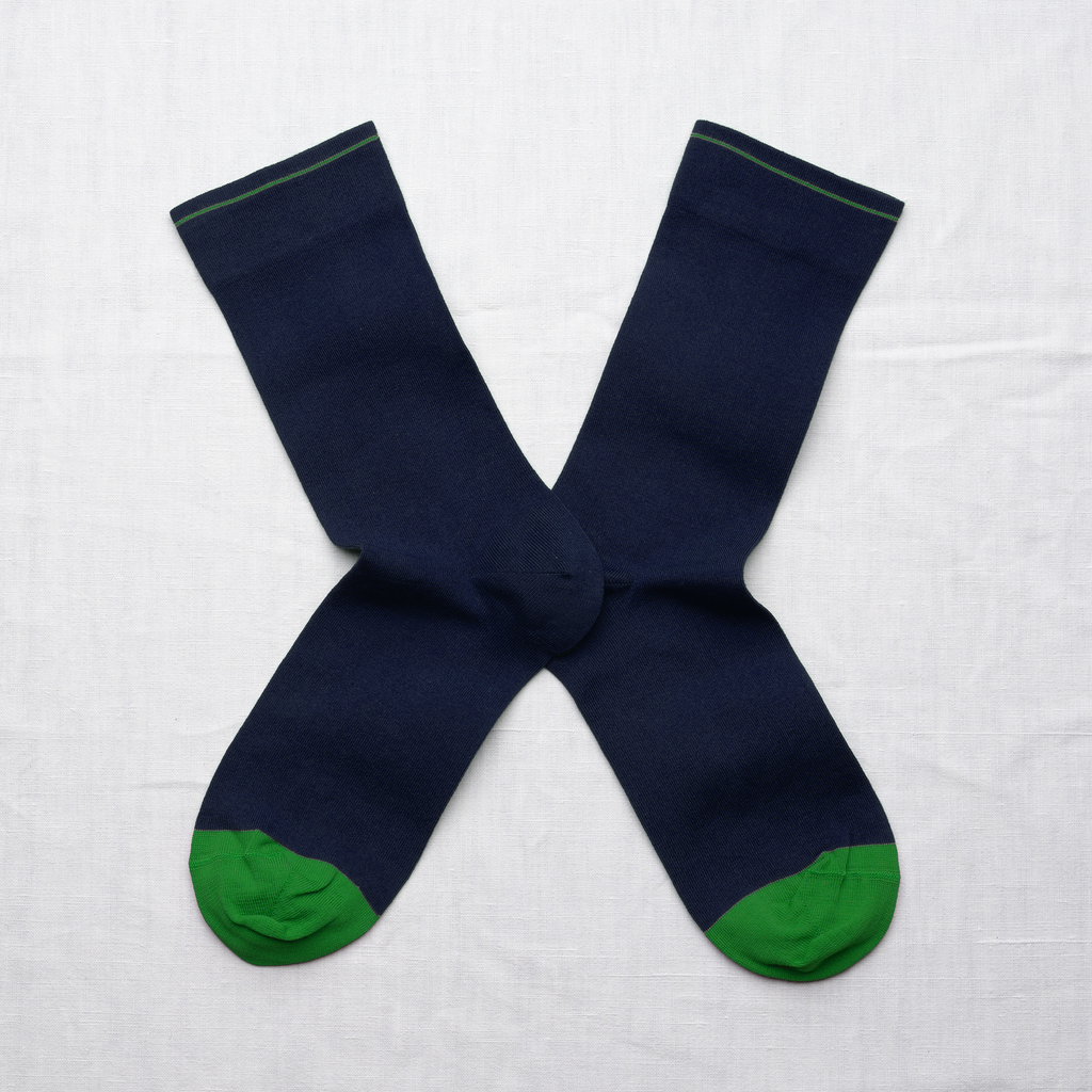 [UN268 39/41] Chaussette Uni Bleu Foncé