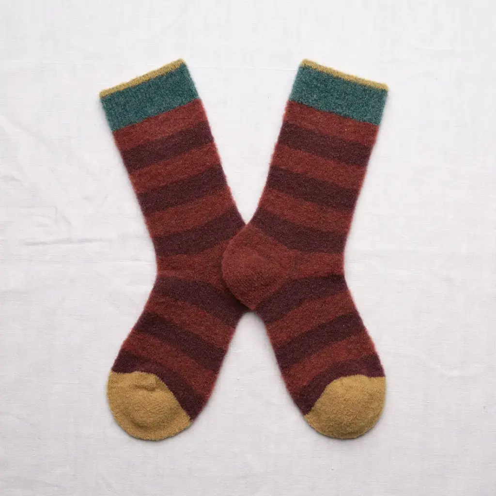 [BCL204] Chaussettes Mousse Rayures Rouille