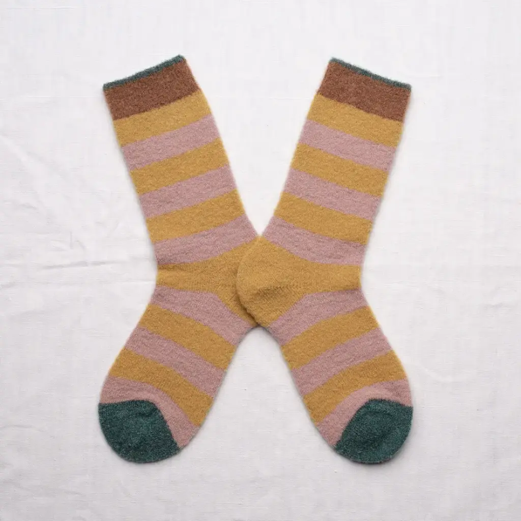 [BCL205] Chaussettes Mousse Rayures Rose