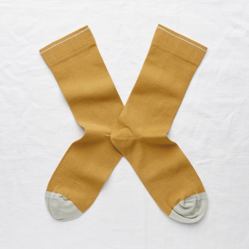 [UN191 39/41] Chaussette Uni Ocre