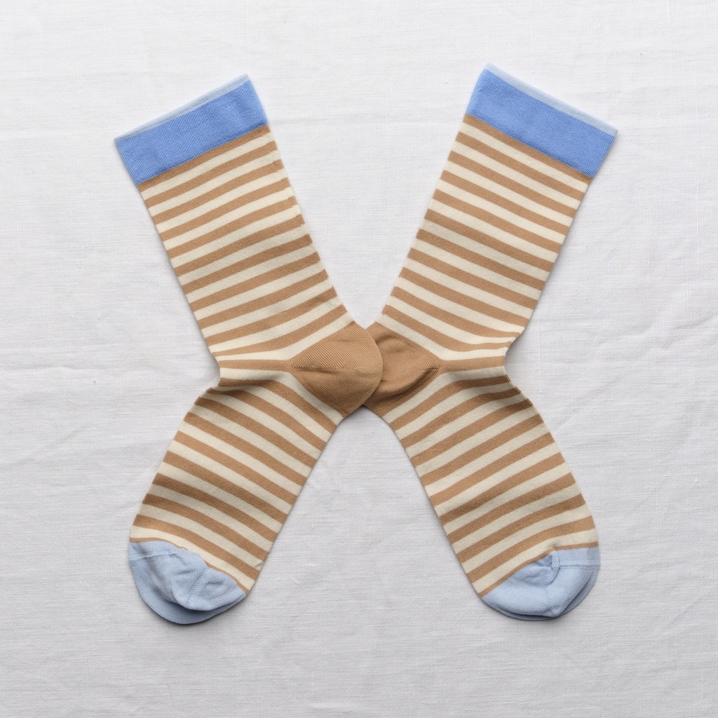 [RY123 36/38] Chaussette Rayure Praliné