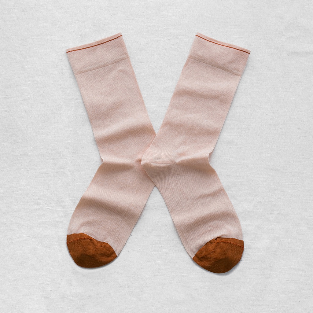 [UN102 42/44] Chaussette Uni rose bouton