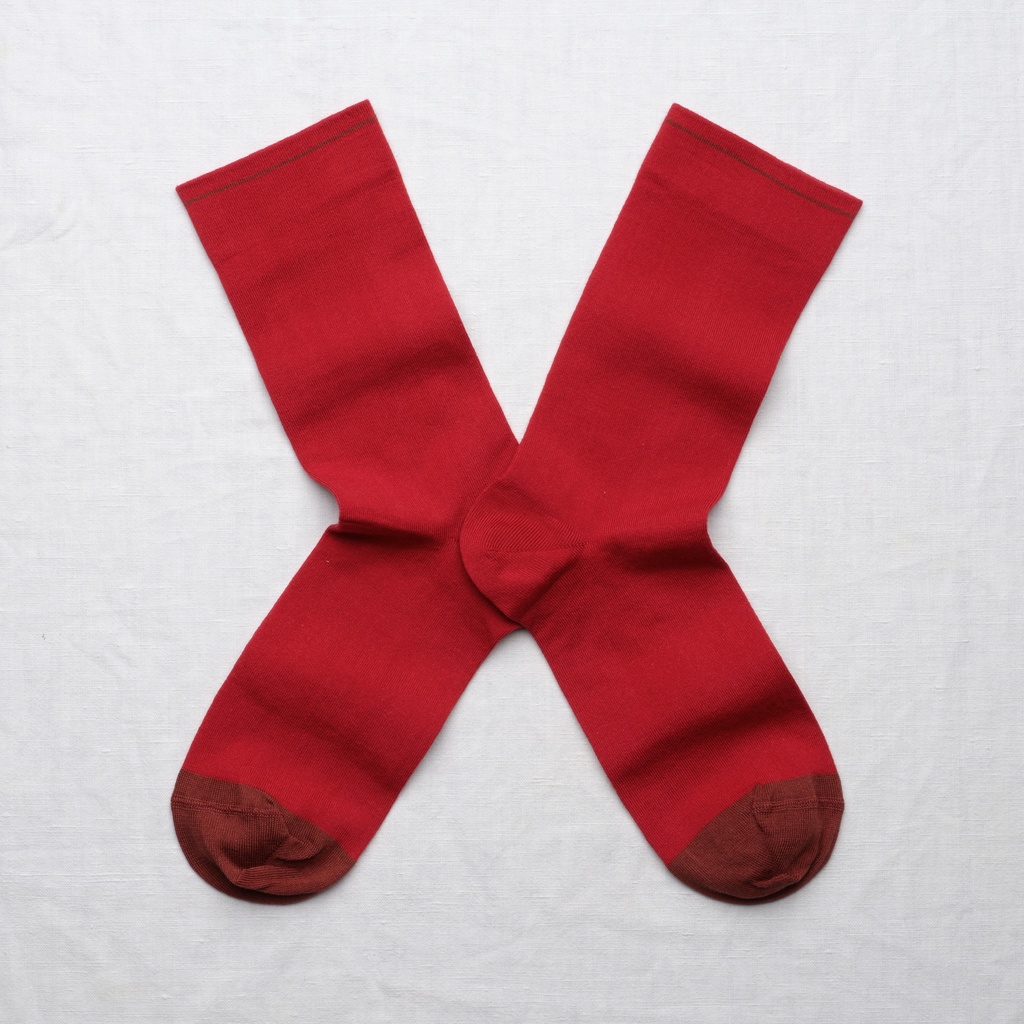 [UN226 42/44] Chaussette Uni Carmin