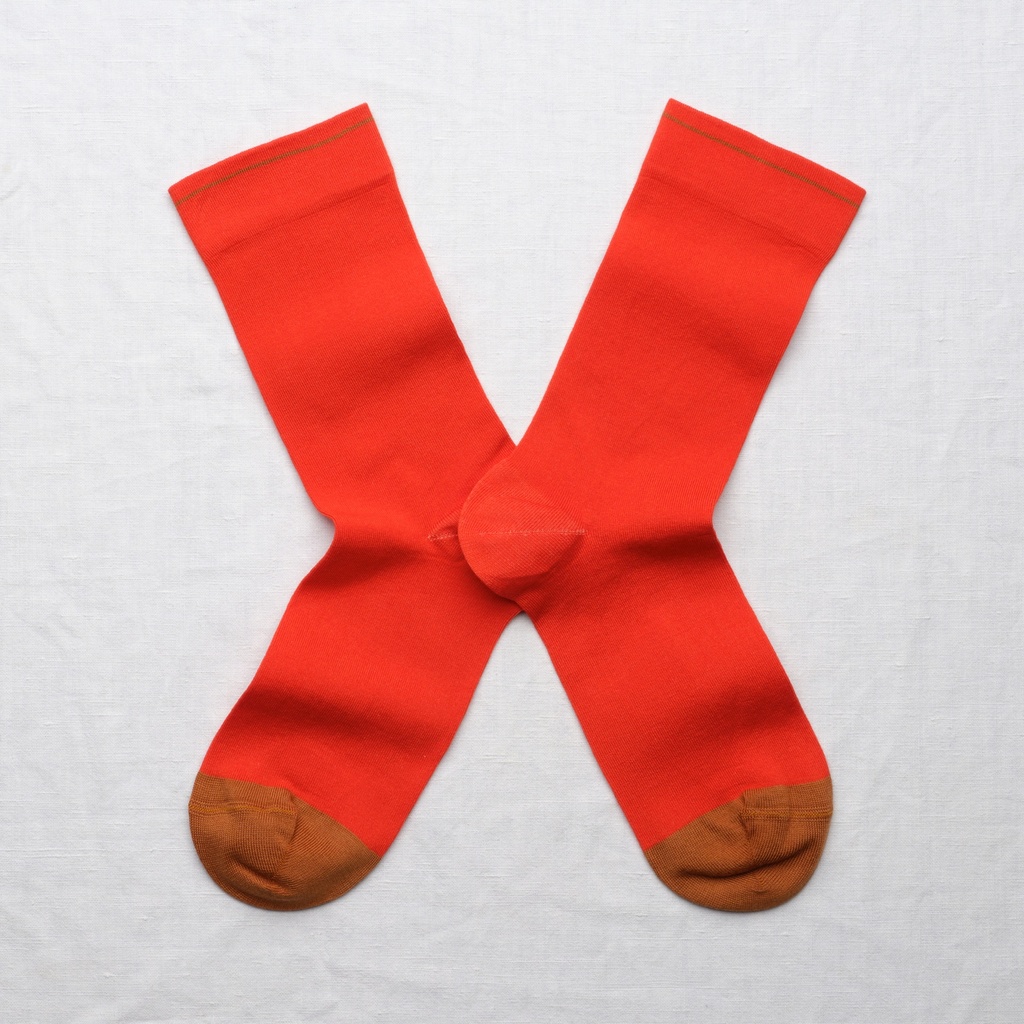 [UN231 42/44] Chaussette Uni Vermillon